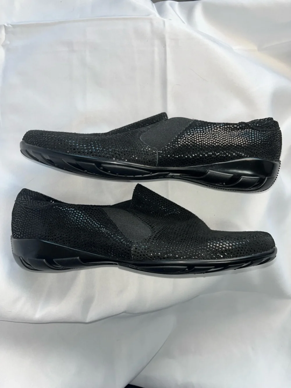 Vaneli Black Slip-On Loafers with Subtle Sheen